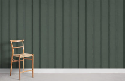 Emerald Green Striped Textured Wallpaper Mural