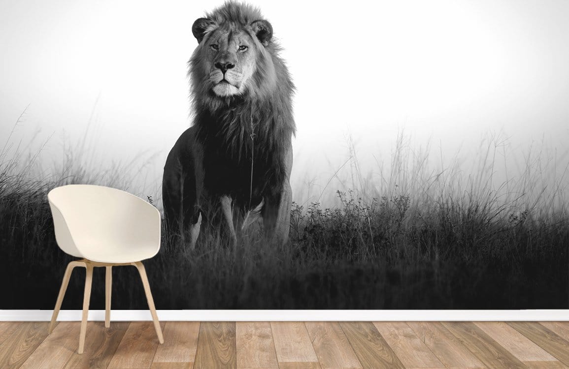 Mighty Lion animal wallpaper mural for room