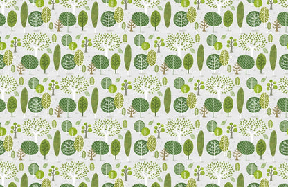 Green Botanical Forest Pattern Mural Wallpaper