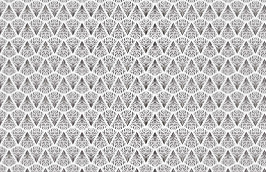 Elegant Black and White Damask Mural Wallpaper