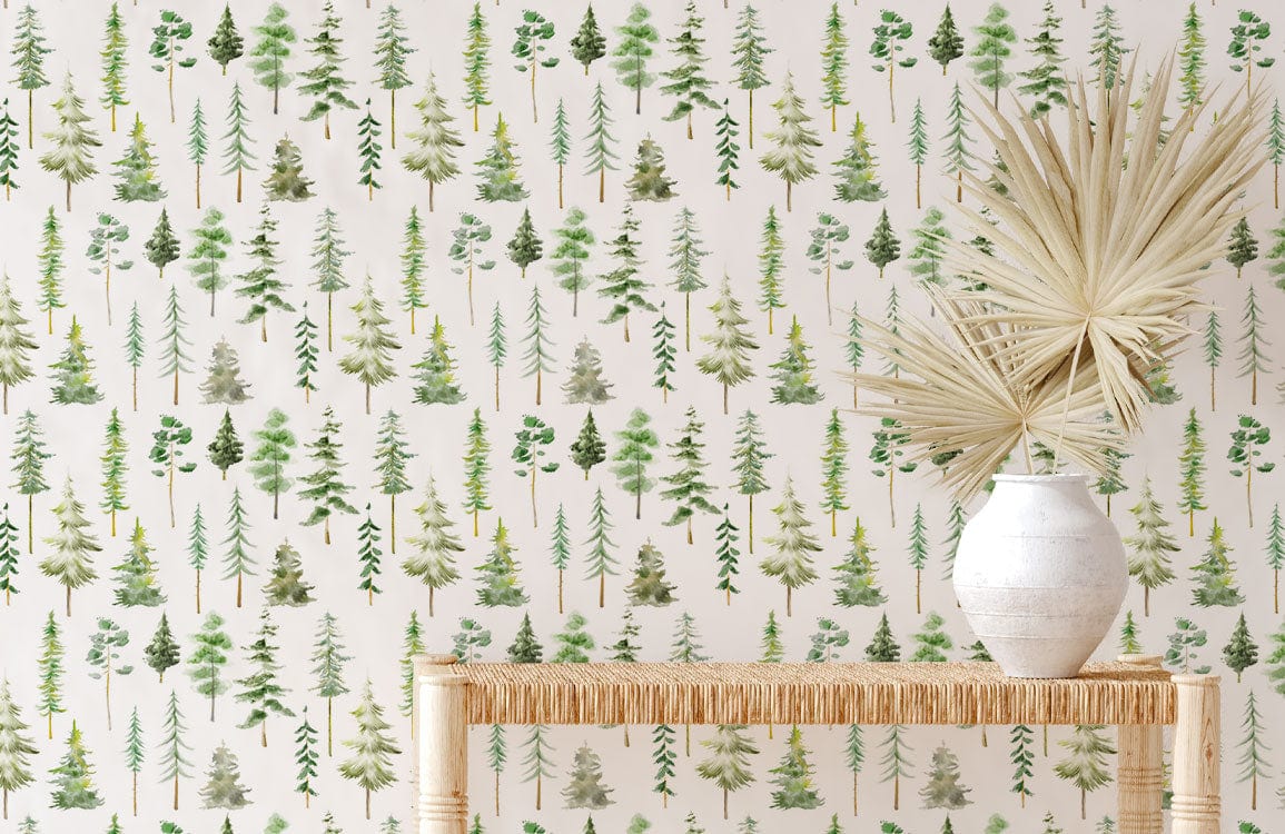 Botanical Forest Pattern Mural Wallpaper