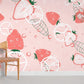 Mint Strawberry Wallpaper Mural Room