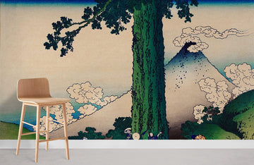 Vintage Japanese Mountain Landscape Mural Wallpaper
