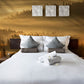 Wallpaper Mural of a Foggy Forest at Dawn for Bedroom Decoration