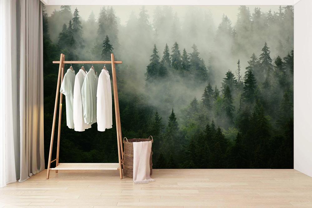 Mist Forest Photo Wallpaper for bedroomdecor