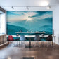 Wallpaper Mural for Office Decoration Featuring the Misty Mountains at Daybreak