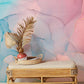 Abstract Watercolor Ink Marble Mural Wallpaper in living room