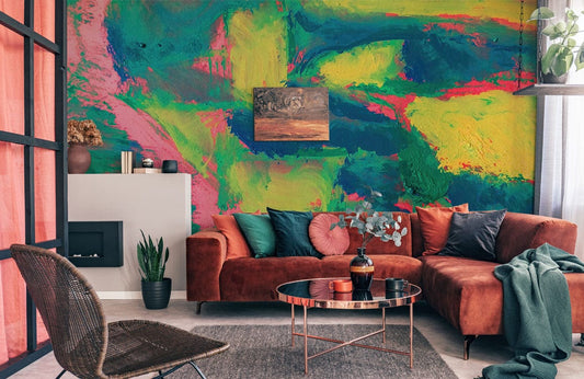 colorful oil painting wallpaper mural living room decor