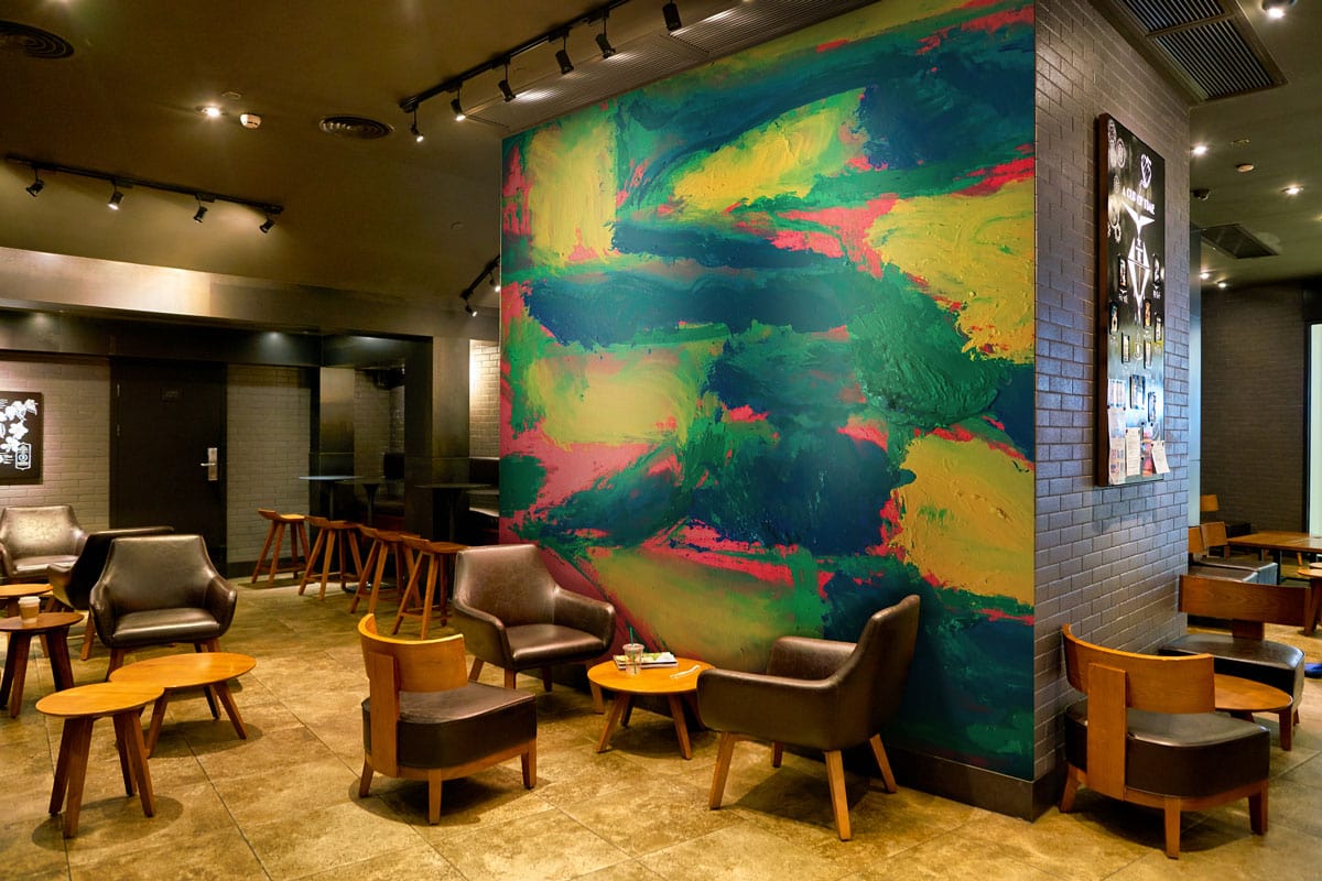 abstract art decor wallpaper mural restaurant decor