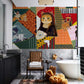 Bathroom Wall Decoration Featuring a Mixed Painting Wallpaper Mural