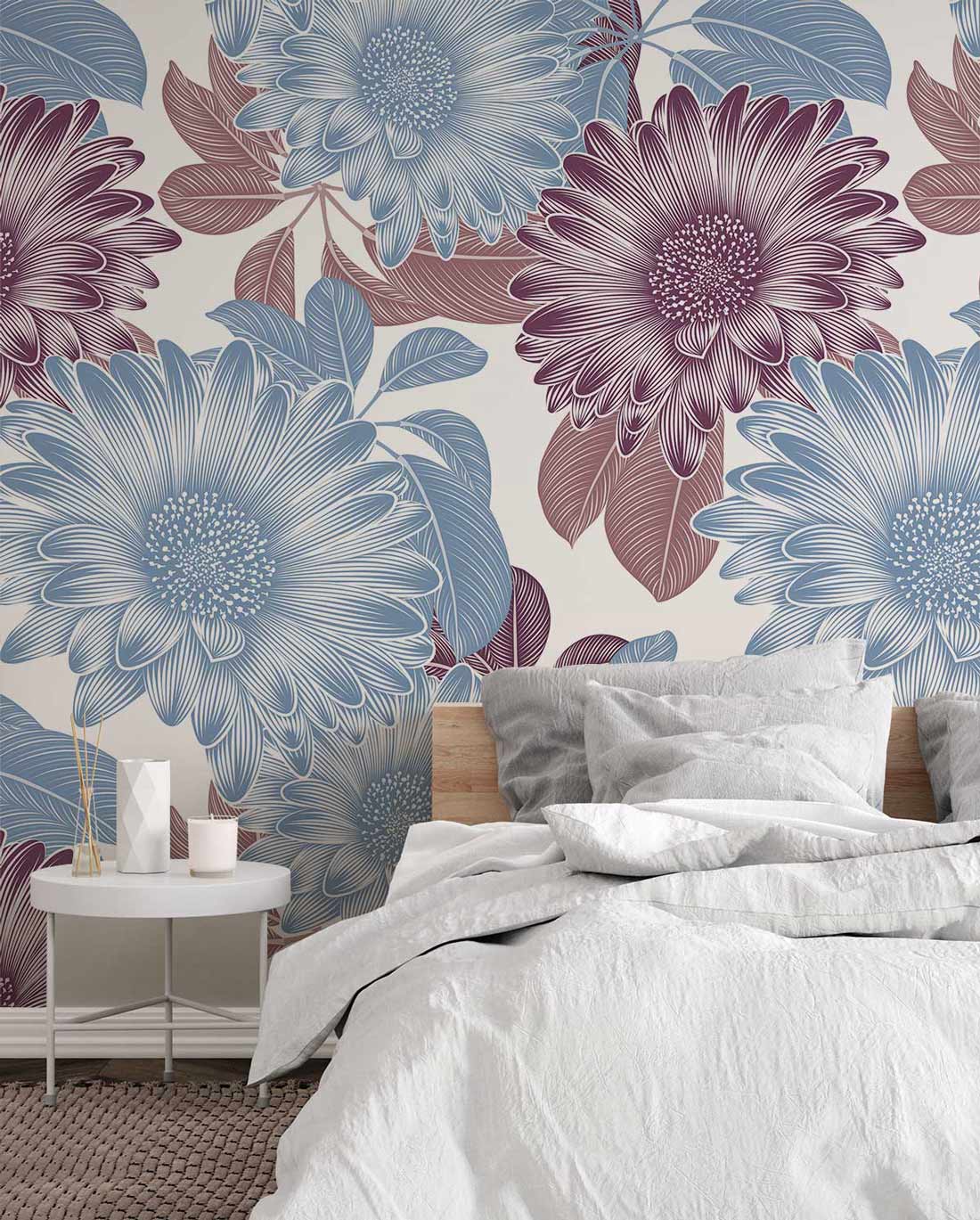 Patterned backdrop with a flower and color vinatge combination that is unique to it
