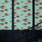 round fat fish and strange pattern fish wallpaper mural design