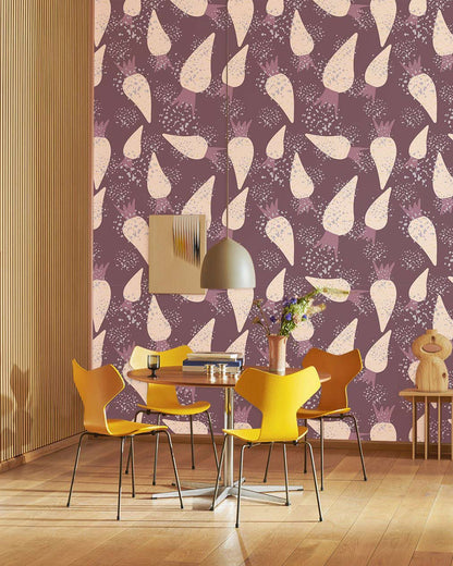 Carrot Pattern Mural Wallpaper Home Interior Decor