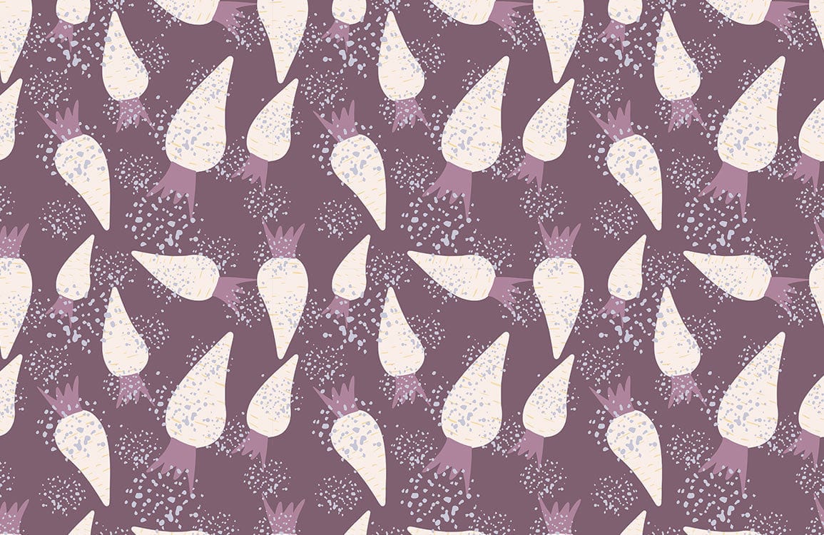 Purple Abstract Botanical Mural Wallpaper