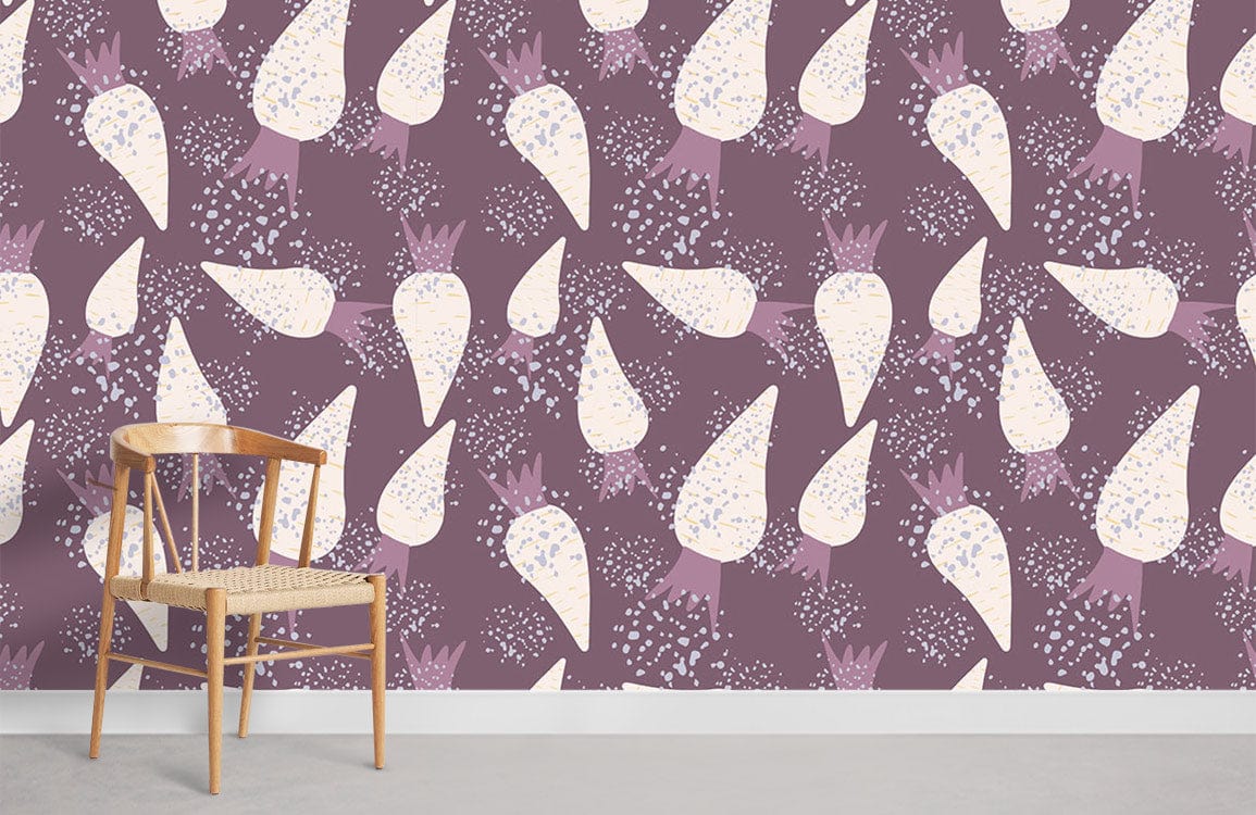 Modern Radish Root Pattern Wallpaper Room Decoration Idea