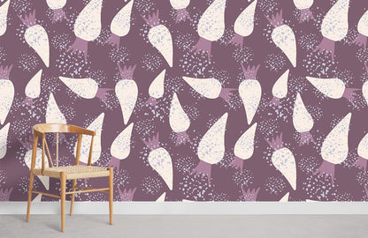 Modern Radish Root Pattern Wallpaper Room Decoration Idea