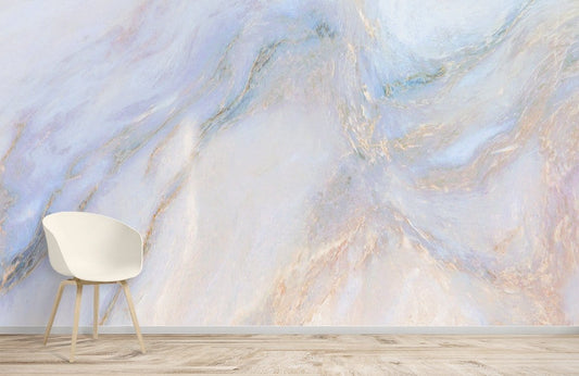 Wallpaper Mural for Home Decoration Featuring a Glittering and Dreamy Marble Design