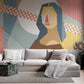 Abstract Mona Lisa Portrait Wallpaper Mural for Use in Decorating the Living Room