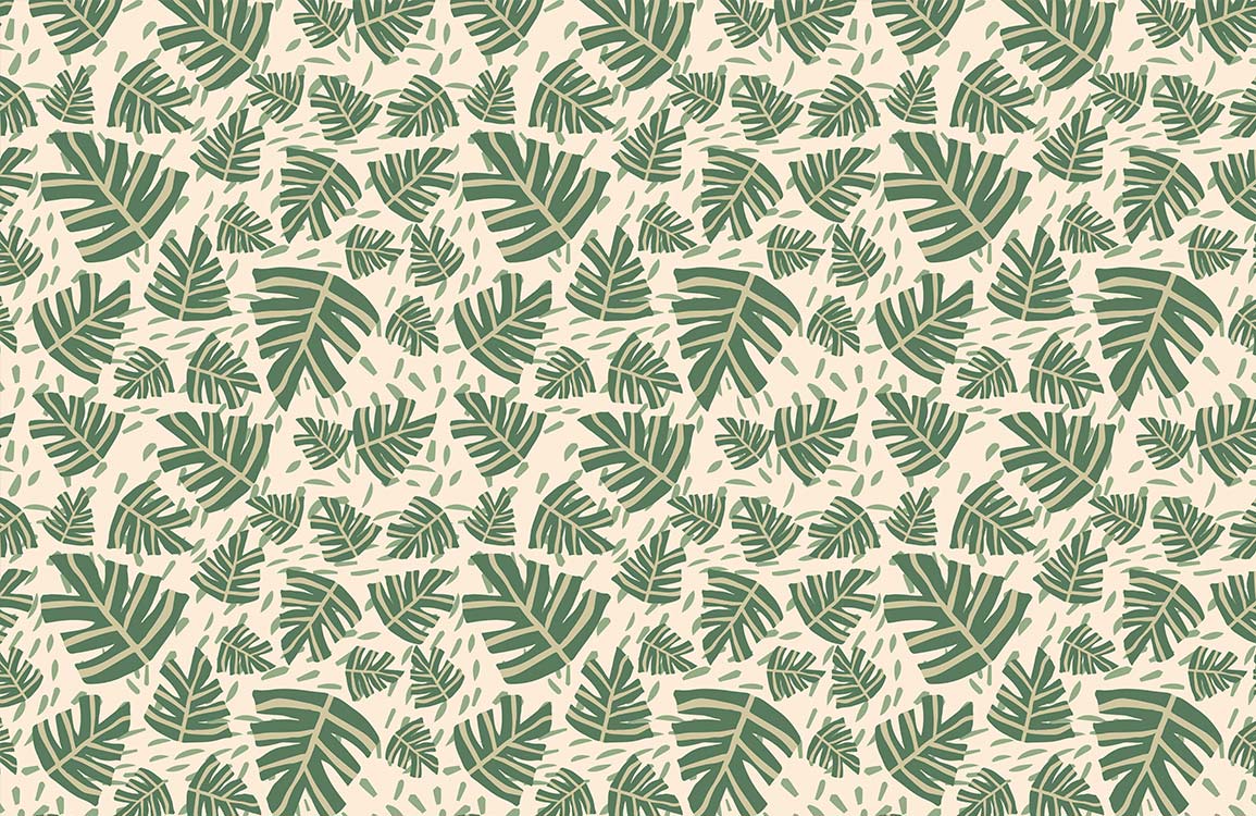 Monstera Leaf Pattern Custom Wallpaper Art Design