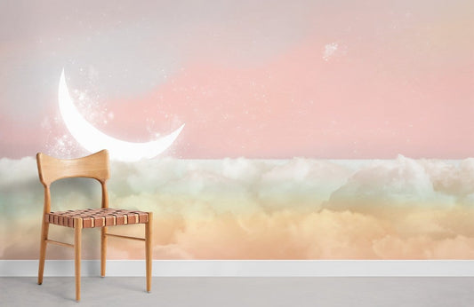 Dreamy Moonlight Clouds Bedroom Mural Wallpaper