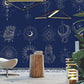 Moon Phases Pattern Wallpaper Mural for the Decoration of the Reading Room