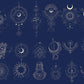 Moon Phases Pattern Wallpaper Mural for Interior Design of Your Home