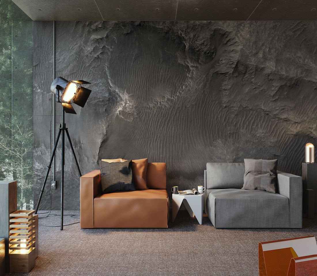 moon rock wall mural idea for room decoration