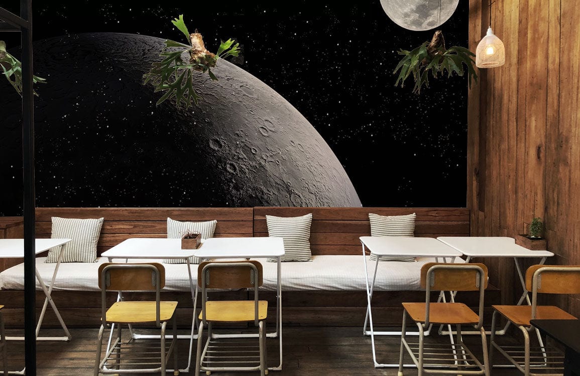 moon rotation wallpaper mural restaurant decor