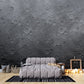 gray wallpaper mural cozy bedroom design 