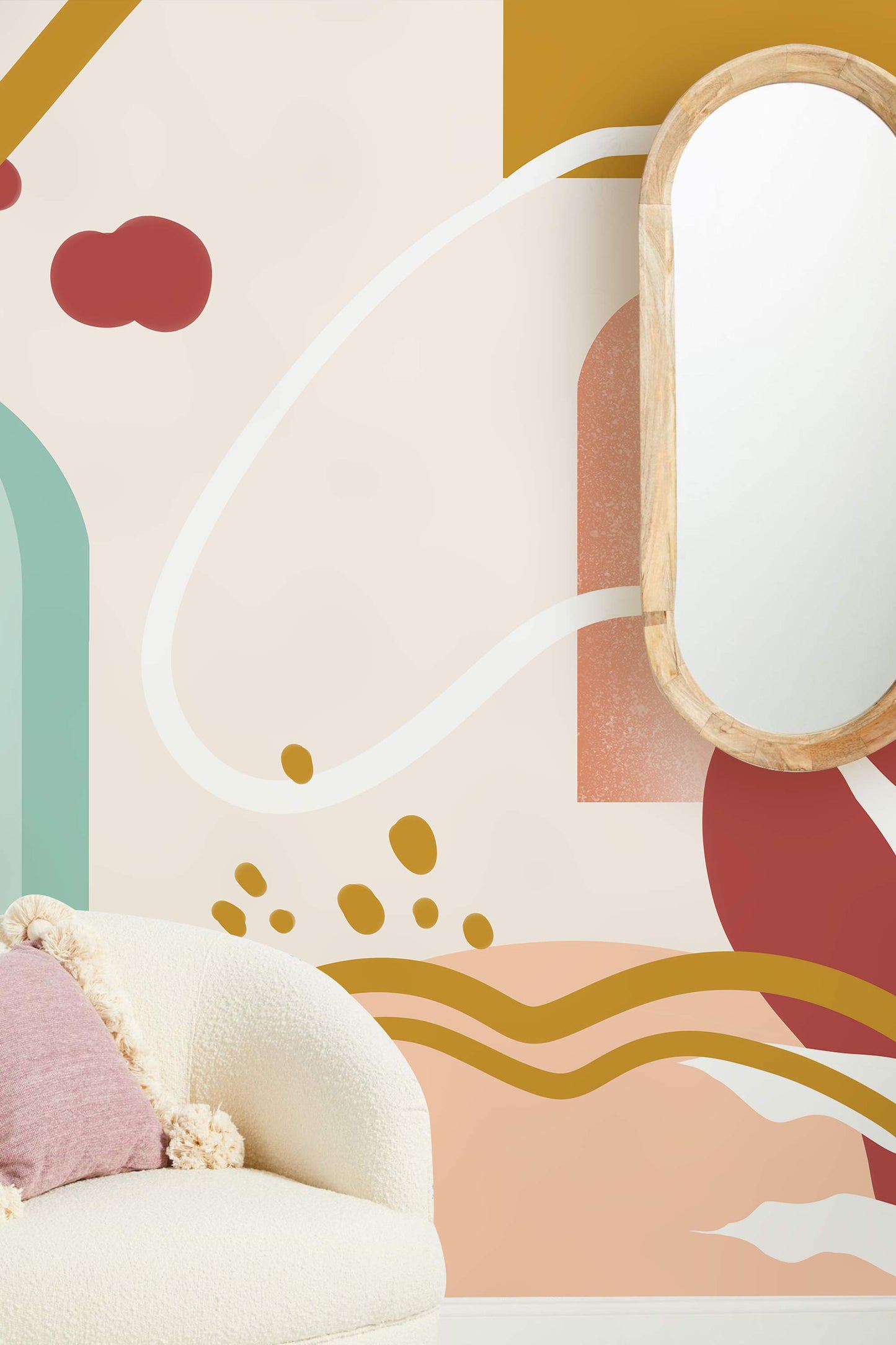 Morandi Fills Colorful Wallpaper Mural Home Interior
