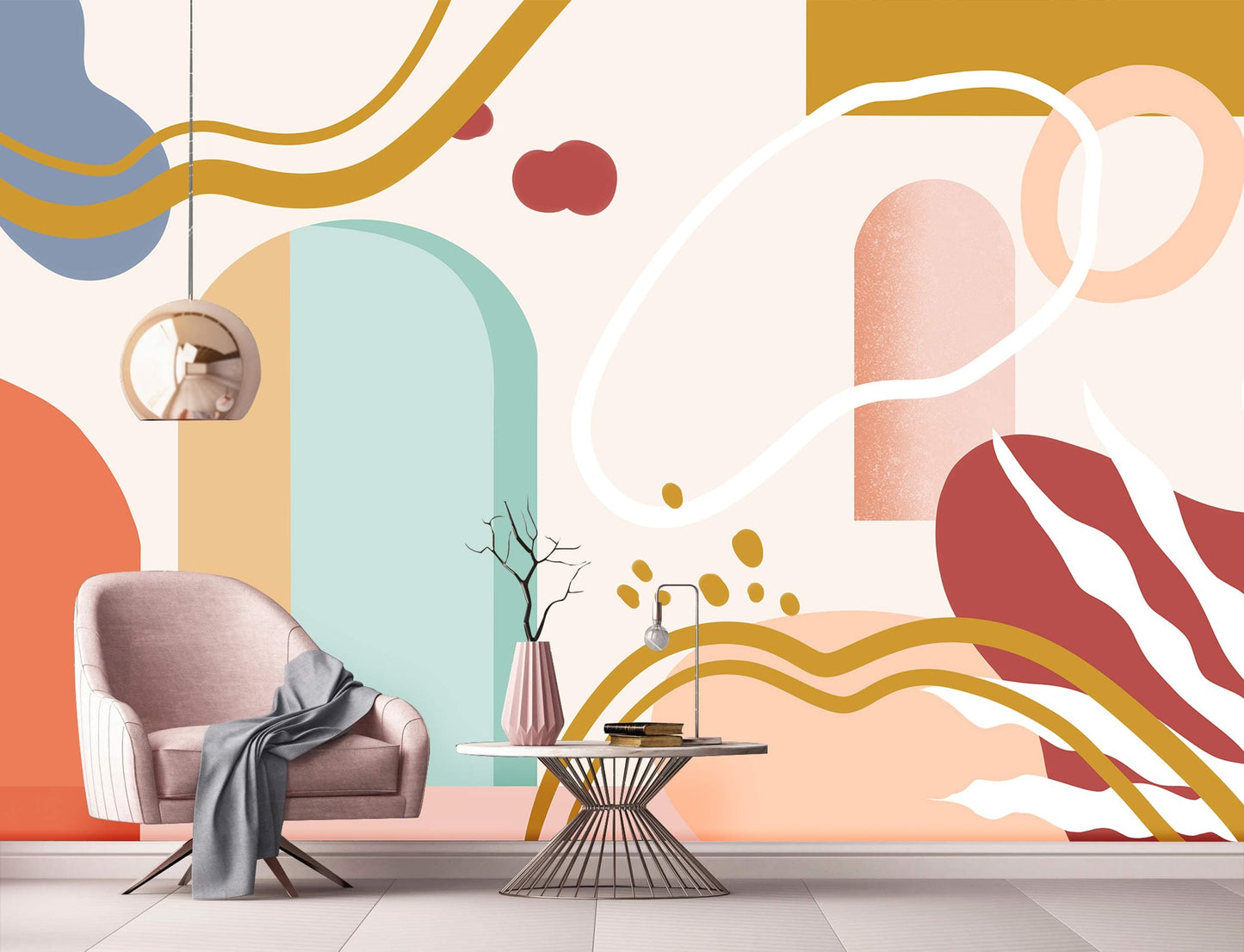 Morandi Fills Abstract Art Decor Wallpaper Mural