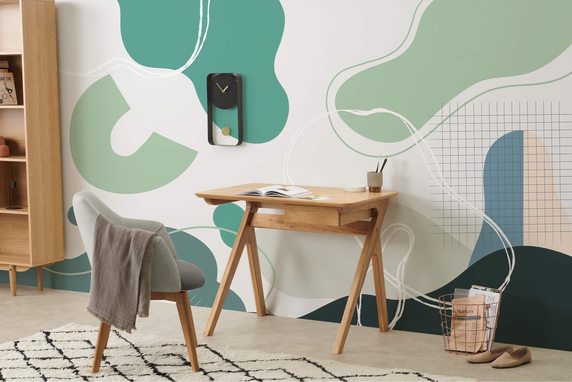 Morandi Blocks Abstract Wallpaper Mural Home Interior Office