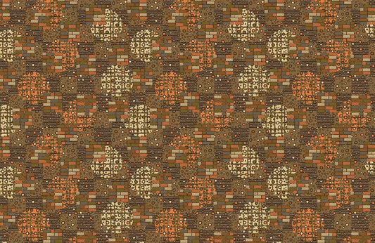 Rustic Orange Geometric Mural Wallpaper