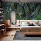 bedroom wallpaper mural with mossy forest