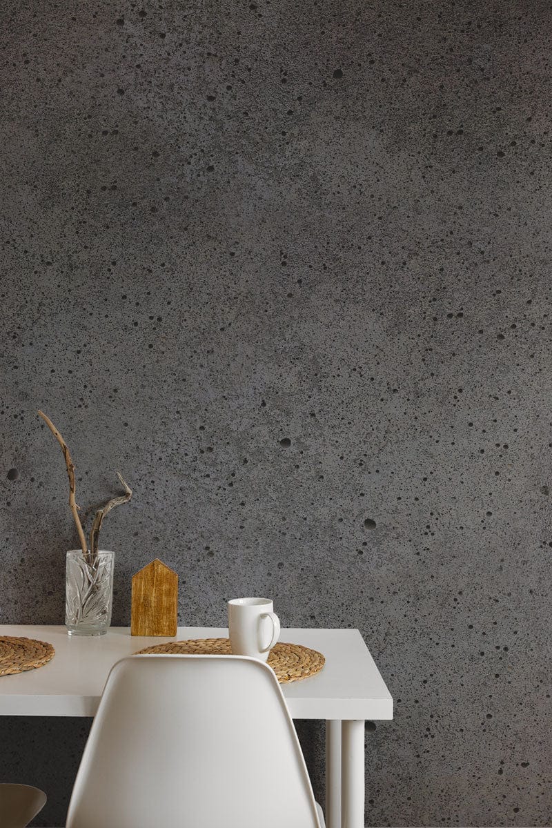 mottled cement wall mural office design