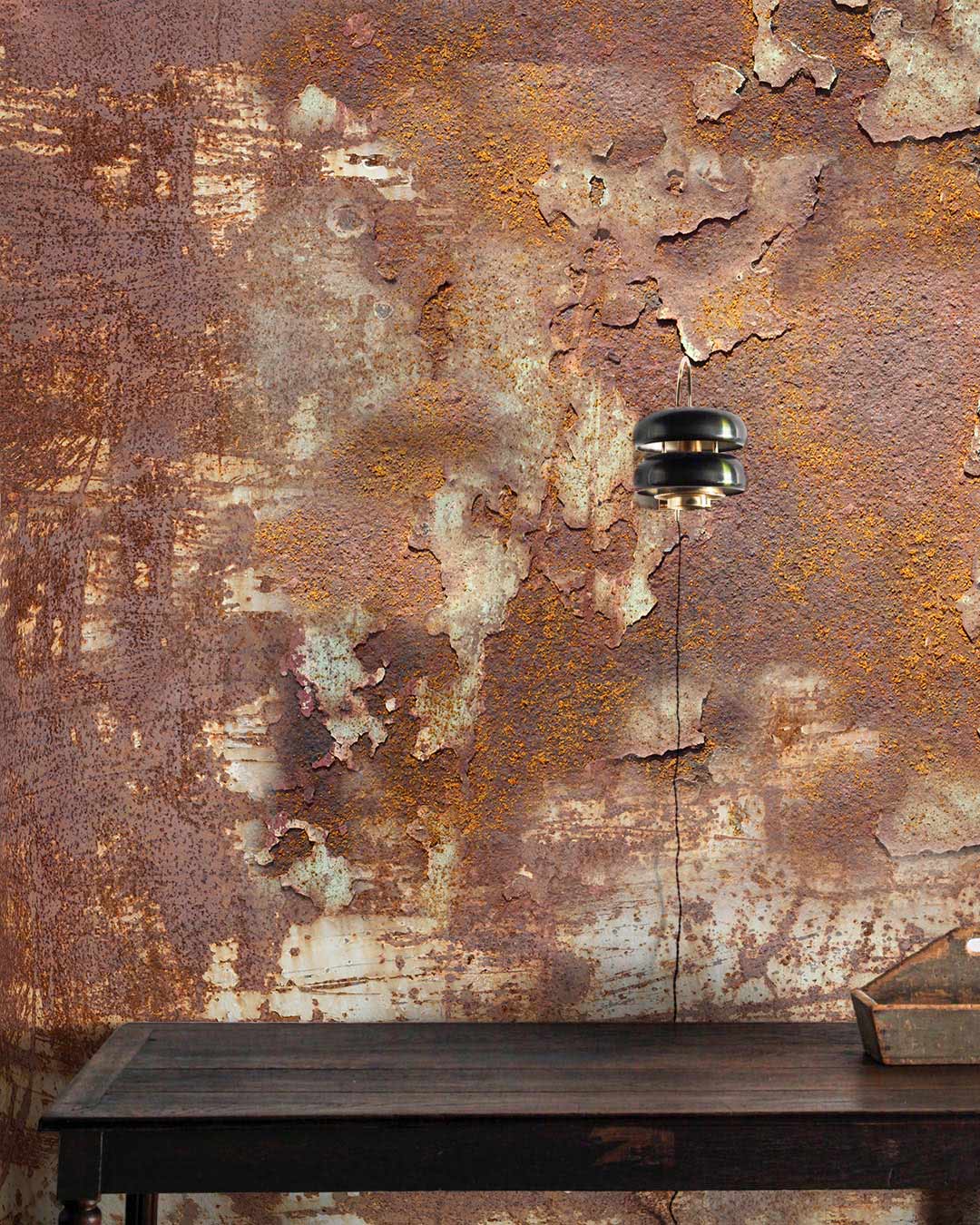 Rustic Metallic Textured Mural Wallpaper