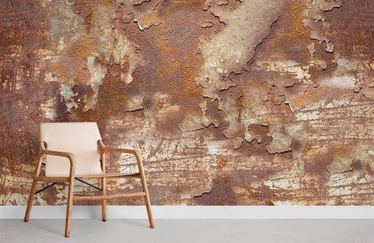 Rustic Metallic Textured Mural Wallpaper