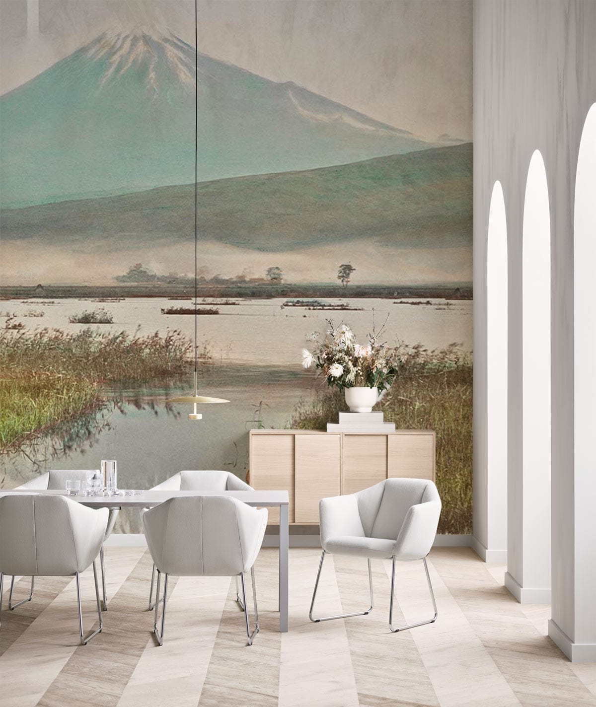 Mount Fuji Famous painting Wallpaper Mural for restaurant