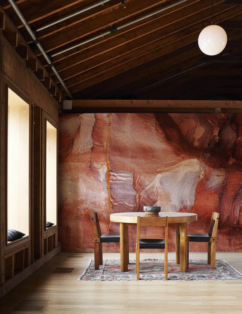 Mountain Rock Canyon Wallpaper Mural Used for the Decoration of the Dining Room