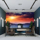Home and Office Decoration Featuring a Mountain Sunset Wallpaper Mural