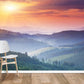 Wallpaper Mural of a Mountain Sunset for Use in Home Decoration