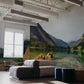 Wallpaper Mural with Mountains and a Lake for Decorating the Living Room
