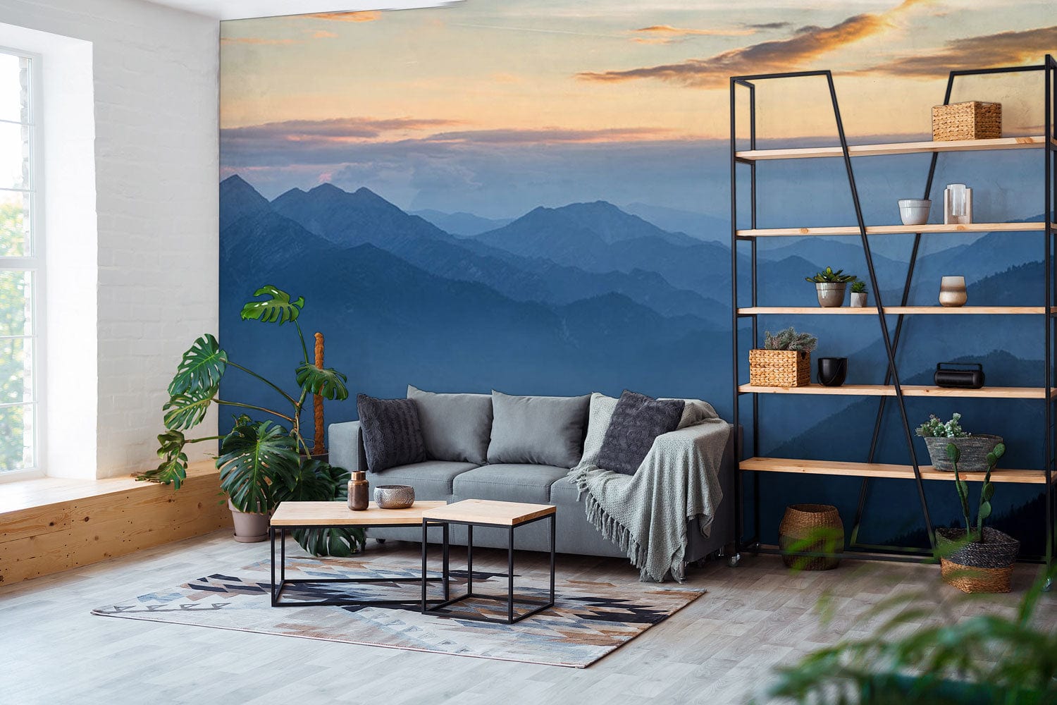Mountains Separated from the Sky Landscapes Wallpaper Mural for the Decoration of the Living Room