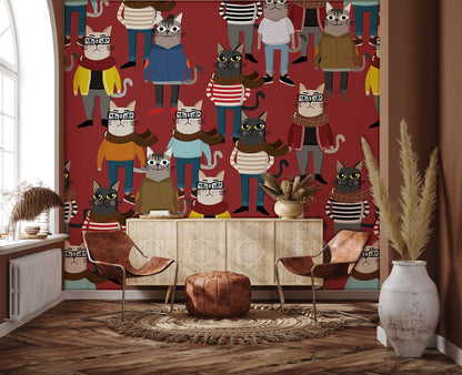 Gentle Cat Wallpaper Mural for living Room decor