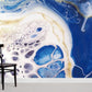 Marble Wallpaper with a Mud Flow Effect Mural in the Room