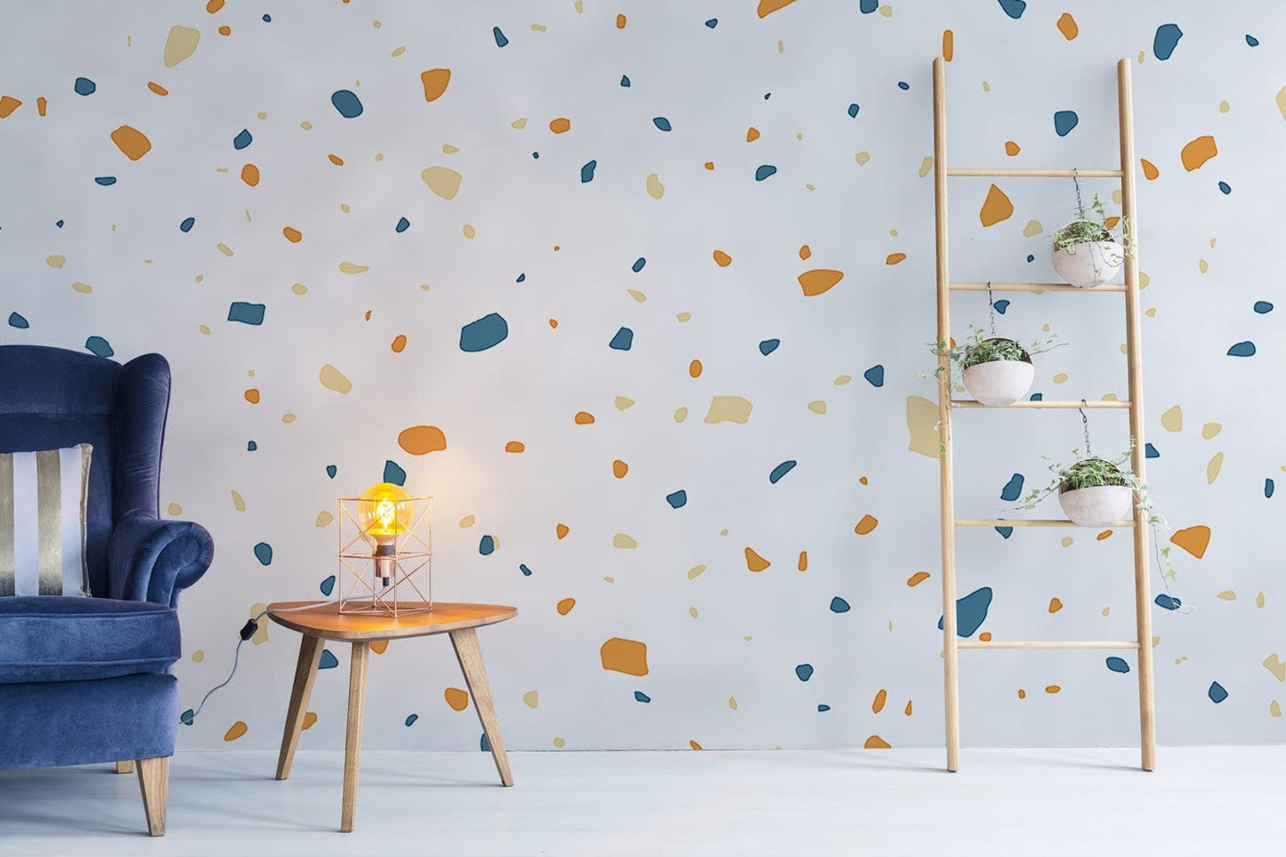 Wallpaper with a Speckled Pastel Terrazzo pattern for the hallway