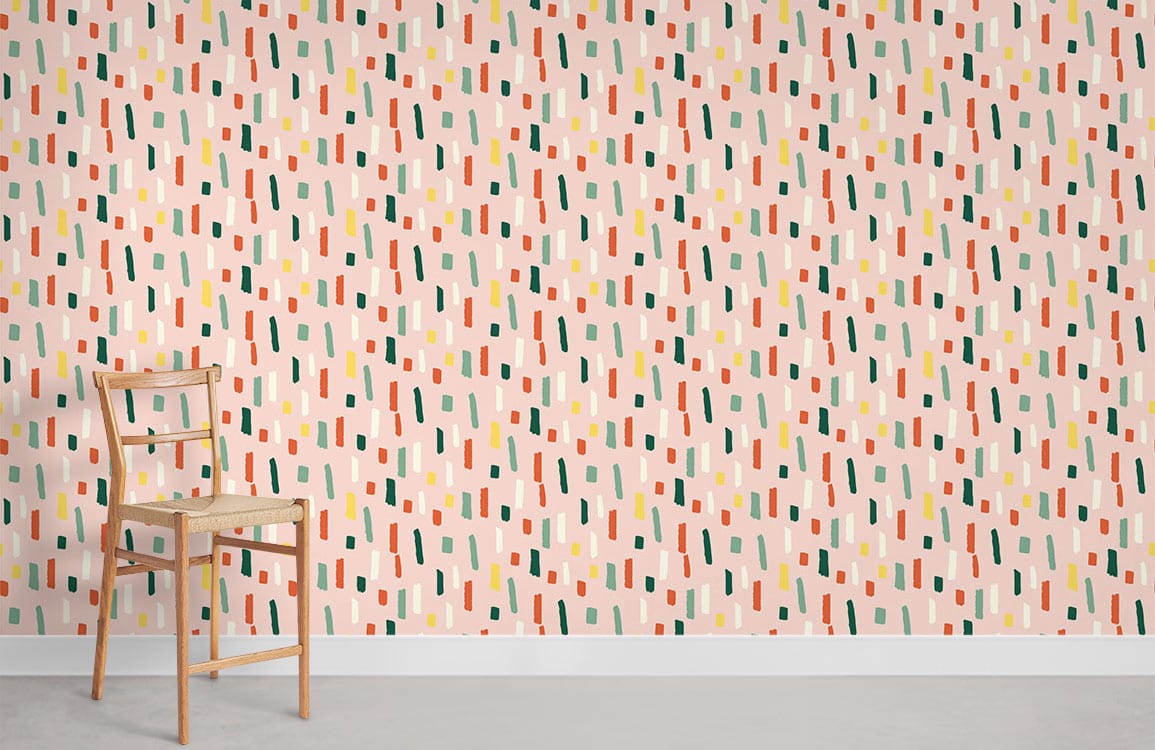 Multi-colored Strokes Pattern Wallpaper Mural