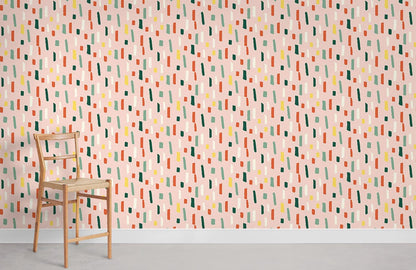Multi-colored Strokes Pattern Wallpaper Mural