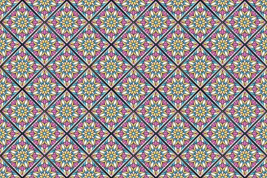 wallpaper mural with multi-colored vectors and illusions