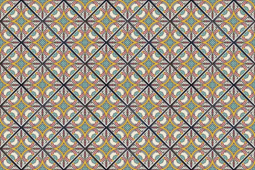 Geometric Retro Diamond Mural Wallpaper